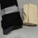 Cotton Compression Socks for Women&Men 15-20mmHg Knee High Cute Support Sock for Nurses, Pregnant Women, Travel (Large-X-Large, 3 Pairs-black&wheat&dark Grey)