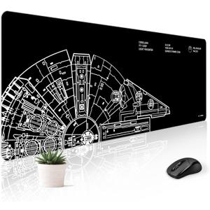 Mousepad Desk Mat Gaming Large Keyboard Cute Office Desktop Computer Laptop Black XXL Long Giant Big Cool Modern Design Unique for Women Girls Men Boys Gamer Oversized Wide 30x12'' Mousepad