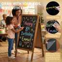 Double-Sided A-Frame Chalkboard Sign 40x20, Magnetic Sidewalk Sign with Solid Pine Wood Frame, Large Chalkboard Easel Menu Board for Restaurants, Cafes, Weddings & Outdoor Display with Accessories