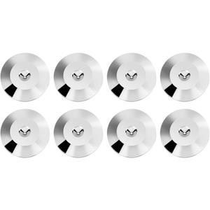 8 Pcs 25 x 4mm Universal Copper Speaker Spikes Pads Speaker Shock Base Pad Isolation Stand Feet Cone Base Mats Floor Disc(Silver)