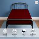 Cot Fitted Sheet 30 x 75, 100% Egyptian Cotton, 1 PC Cot Size Bottom Sheet Only, Perfect for Narrow Twin, Camp Bunk, Army Cots, Trifold Mattress, Camping Cot, Guest Bed Replacement(Burgundy)