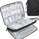 CILLA Electronics Organizer Travel, Travel Cord Organizer Case, Compact Electronics Accessories Bag for Cable, Cord, Charger, Phone (Black)