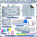 Mahjong Lex 179 Pcs Complete American Mahjong Tiles Set with Bags, Blue Flower ...