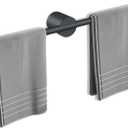 Adjustable Length Stainless Steel Towel Rack - 18-24 Inch Fit, 26.4 Inch Total Length - Matte Black 304 Stainless Steel Towel bar for Bathroom & Kitchen