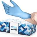 Hand-E Touch Blue Nitrile Disposable Gloves - Latex Free Medical Exam Gloves, Powder Free, Food Safe, Cooking