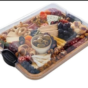 Farberware Build-A-Board Bamboo Cutting Board with Single Storage Compartment, Clear Locking Lid, Black Handles, Perfect for Charcuterie & Snacks
