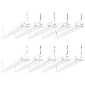 hykolity 10 Pack 4FT Linkable LED Shop Light for Garage, 6500lm, 4FT 60W Utility Light Fixture, 5000K Daylight LED Workbench Bay Lighting with Plug, Hanging or Surface Mount, White - ETL