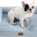 Bedsure Orthopedic Dog Bed for Medium Dogs - Waterproof, Supportive Foam Pet Couch Bed with Removable Washable Cover, Non-Skid Bottom, Light Blue (28.0"L x 23.0"W x 6.5"Th)