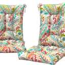 DYTXIII Set of 2 Rocking Chair Cushions for Outdoor/Indoor Use,Water Resistant Tufted High Back Chair Pads for Patio,Porch,Balcony Rocker and Adirondack Furniture - Pretty Paisley
