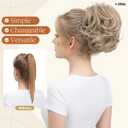 Claw Clip Short Ponytail Messy Bun Hair Piece Bendable Hair Branch Extensions Fluffy Wavy Curly Synthetic Versatile Ivory Blonde Hairpieces
