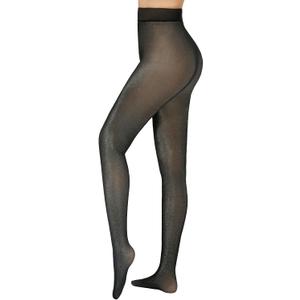 4 x Women Fleece Lined Tights - Fake Translucent Warm Pantyhose Leggings Shimmer Thick Warm Tights For Winter M