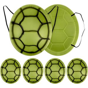 6PCS Turtle Shell Cosplay Costume for Kids Turtle Shell Props Ninja Costume Turtle Shell Backpack for Halloween Dress Up Cosplay Costume Accessories, 44.00X35.00X7.00CM, Green