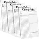 Geyee Church Notebook 5.5 x 8.5 Inch Tear Away Sermon Journal Christian Sticky Pads Religious Sticky Notepads Note Taking Supplies(4 Pcs)