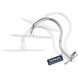 PDPBath Shower Extension Arm, 12" Upgrade Stainless Steel Shower Head Shower Head Extender, Adjustable Height Extended with G1/2 Universal Connection for Vertical Rainfall Shower Head - Chrome