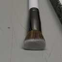 Keshima Foundation Brush Flat Top Kabuki - Premium Foundation Brush for Liquid Makeup, Cream, and Powder - Buffing, Blending, and Face (Regular Size, White)