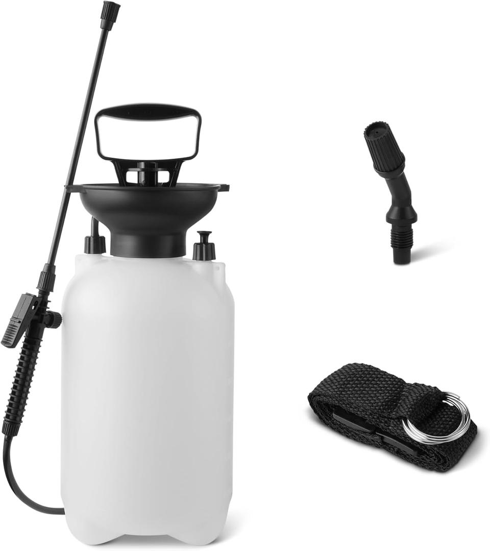 Amazon Basics Garden Sprayer for Gardens and Flower Beds, 1.3 Gallon (5L) Capacity with Extension Wand