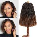1b30 Color Passion Twist Crochet Hair for Women 9 Packs 10 Inch Water Wave Short Twist Crochet Hair Curly Pre-looped Braiding Hair Extensions For Butterfly Locs Braids