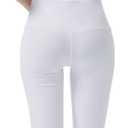 Bootcut Yoga Pants for Women with Hidden Pockets High Waist Workout Pants Tummy Control Dress Bootleg Work Pants (XX-Large, White)