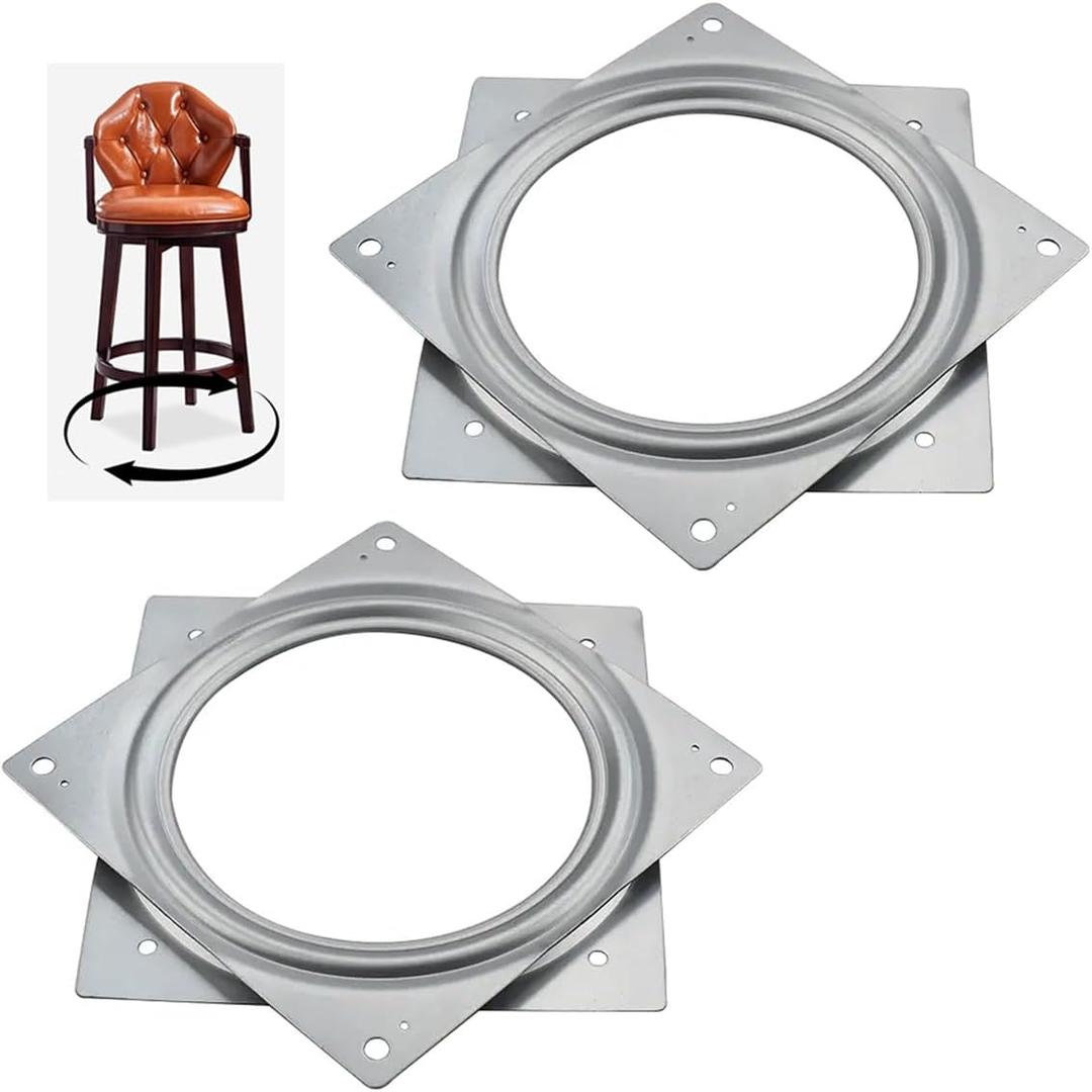 2 Pack 6 Inch Lazy Susan Turntable, 500Lbs Load Capacity Steel Ball Bearing for Table Top, Lazy Susan Hardware Suitable for Chair and Door, Kitchen, Makeup Holder
