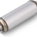 LCGP 4" Inlet Diesel Exhaust Muffler, 4'' Inlet & Outlet Universal Resonator, 30'' Overall Length Stainless Steel Mufflers, Straight Through Design, welded On Muffler Resonator