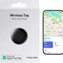 4-Pack Air Tracker Tags: [Apple MFi Certified] Works with Apple Find My (iOS Only) for Worldwide Tracking, Bluetooth Locator with Replaceable Battery for Keys, Pets, Cars, Luggage, Backpacks