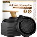 Bed Bug Interceptors, 12 Pack Bed Bug Traps, Insect Detector for Bed, Sofa & All Furniture. 24/7 Monitor, 360 Protection for Your Family's Peaceful Sleep, Black