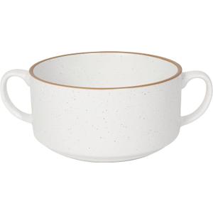 Now Designs Stoneware Soup Bowl with handles, White DIA5 x W7.5 x H2.75in