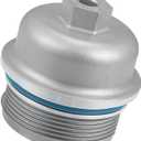 ACROPIX Engine Oil Filter Housing Cover Cap 12583470 for Chevrolet Camaro 3.6L 2010-2015 Metal Silver Tone Car Parts