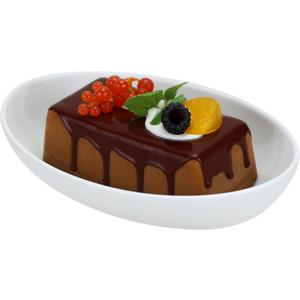 EIKS Ceramic Deep Plates Oval Shaped Dishes for Serving Fish, Seafood, Appetizers, Salad, Snack, Cake, Pasta in Home Dinner Entertaining Party (S Size (L8.1 x W5.7)