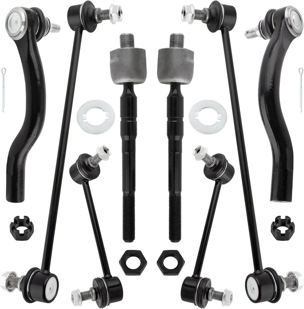 8Pcs Suspension Kit Front & Rear Stabilizer Sway Bar End Link + Front Inner & Outer Tie Rod Ends Fit For Acura MDX 2007-2013 Replace# K750124 K90716 K90717 ES800825 ES800824 EV800578