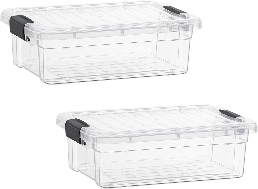 Superio Storage Bins with Lids- 2 Pack, 4.5 Qt Clear Boxes for Organizing, Stackable Plastic Containers- BPA Free, Non-Toxic, Odor Free, Organizer for Home, Office, Dorm Superio Storage Bins with Lids- 2 Pack, 4.5 Qt Clear Boxes for Organizing, Stackable Plastic Containers- BPA Free, Non-Toxic, Odor Free, Organizer for Home, Office, Dorm