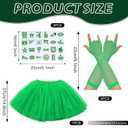 Ramede 21 Pcs Green Spirit Wear Girls Spirit Day Accessories Sports Day Pep Rally Supplies Camp Game Color Team Items Bulk Tutu Noisemaker Stickers for Sport
