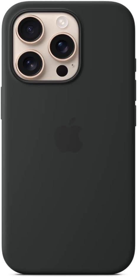 Apple iPhone 16 Pro Silicone Case with MagSafe and Camera Control: Lightweight Phone Case, Wireless Charging Compatible, Smooth Matte Finish, Black