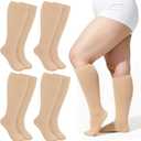 Plus Size Compression Socks for Women Men Wide Calf L/XL-5XL (15-20mmhg) Knee High Socks Support Compression Stockings for Nurses and Flying
