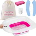 Electric Sitz Bath, Sitz Bath for Hemorrhoids, Sitz Bath for Postpartum Care, Toilet Seat Basin for Women, Yoni Hip Bath Pan, Sits Bath Soak Salts Bowl, Vaginal Wash Tub, Foldable, Pink