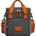 Lunch Box Insulated Lunch Bag for Men, Women  Waterproof Reusable Cooler Bag with Adjustable Shoulder Strap for Men Women Kids  Ideal for Office Work School Picnic (Grey) (Gray)