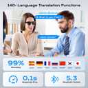 AI Smart Glasses,HD 1080P Camera Glasses with Video Recording & Photo Taking,140+ Language Real-Time Translation Glasses Perfect for Travel, Business(Transparent Anti-Blue)