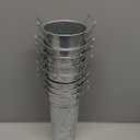 6 PCS 9 Inch Tall Galvanized Flower Bucket with Handles, Metal Vase for Cut Flowers, Country Wedding, Table Centerpiece Decorations,Vintage Style Flower Containers, by GENHAKON.