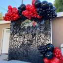 COKAOBE Black Shimmer Wall Backdrop, 48PCS Square Sequin Shimmer Backdrop Panel, Photo Backdrops for Birthday, Anniversary, Wedding, Graduation & Bachelorette Party Decoration