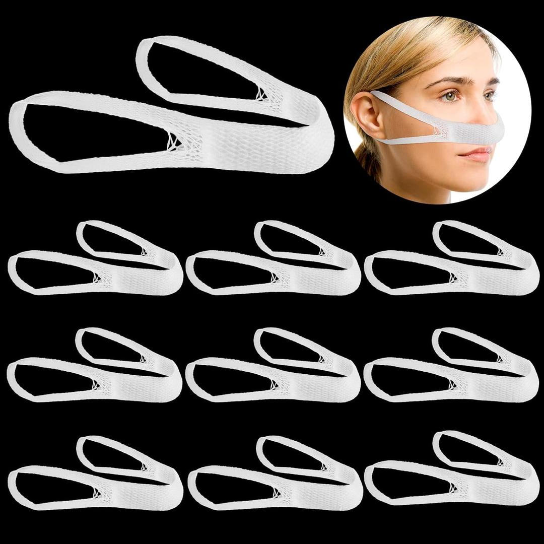 Patelai 10 Pcs Elastic Nose Bandage, External Nasal Bandage Dressing Holder with High Absorption Capacity for Nose, White