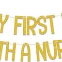 Safety First Drink With A Nurse Banner, 2025 Nurse Graduation Party Decorations, I Will Stab You, Nursing/Medical School Grad Party Decor Supplies Gold