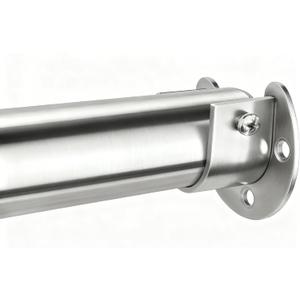 Premium Stainless Steel Closet Rod 1.0mm/1.3", Heavy Duty Adjustable Hanging Bar for Clothes Organization, No-Splice 1-Piece Telescoping Design (Silver, 26.9" - 46.9")