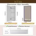 TETOTE 12 x 36 Bathroom Vanity Mirror Cabinet with Tempered Beveled Mirror White Medicine Cabinet Aluminum Cabinet DTC Hinges, Stepless Adjustable Shelves, Recessed/Surface-Mounted