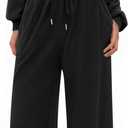 PRETTYGARDEN Long Sleeve Jumpsuit For Women Dressy 2025 Off Shoulder One Piece Loose Wide Leg Jumpsuits Casual Flowy Romper (Medium, Black)