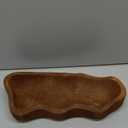 Nuogo 1 Pack 16 Inch Wavy Live Edge Dough Bowl Large Size Wood Rustic Dough Bowl Decorative for DIY Farmhouse Home Supplies Kitchen Decoration(Dark Color) (Brown)