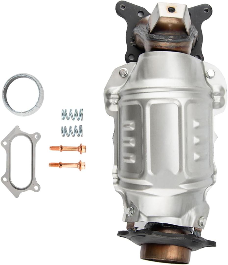 Torchbeam Front Stainless Steel Catalytic Converter Kit Fit for Honda, Acura 2008-2012 Accord 2.4L, 2009-2014 TSX 2.4L OE# 16590, 641499, 40870, 18190R40A00, 674968, 51441, 641281 (EPA Compliant)