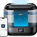 Dreo Smart Humidifiers for Bedroom, Top Fill 4L Supersized Cool Mist Humidifier with Nightlight, 36H Runtime, Touch/APP/Voice Control, 28 dB Quiet Ultrasonic Humidifiers for Large Room, Baby, Plants (Black)