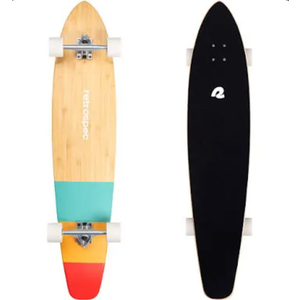 Retrospec Zed Longboard Skateboard Complete Cruiser  Bamboo & Canadian Maple Wood Cruiser w/Reverse Kingpin Trucks for Commuting, Cruising, Carving & Downhill Riding