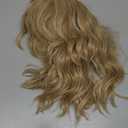 VCKOVCKO Natural Blonde Wigs With Air Bangs for Women Women's Shoulder Length Curly Wavy Synthetic blonde wig with bang Wigs Blonde Wig for White Women Girls (12", Mix Blonde)