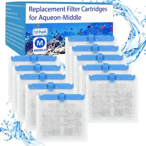 10 Pack Medium Replacement Filters Cartridges for Aqueon QuietFlow,Replacement Filter Cartridges with Aqueon QuietFlow LED PRO Power Filter Size 10